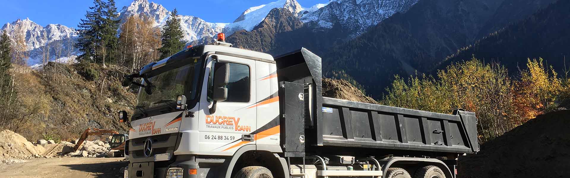 Transport de matèriaux vallée de Chamonix - enrochement chamonix - ducrey yoann tp passy